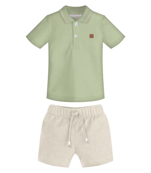 Conjunto Infantil Polo Com Bermuda Trick Nick Verde