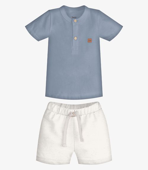 Conjunto Infantil Camiseta Com Bermuda Trick Nick Azul