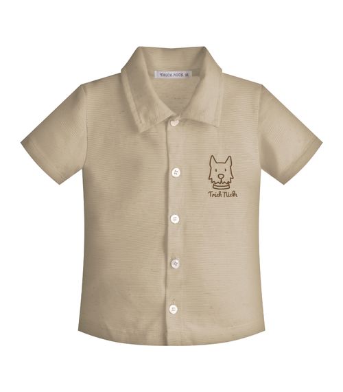 Conjunto Infantil Camisa Com Bermuda Trick Nick Bege