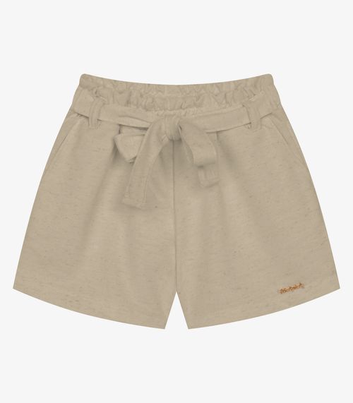 Shorts Infantil Feminino Moletinho Trick Nick Bege
