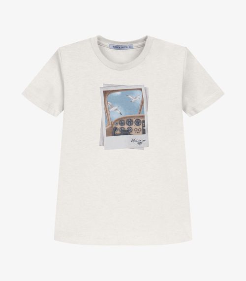 Conjunto Infantil Camiseta Com Bermuda Trick Nick Bege