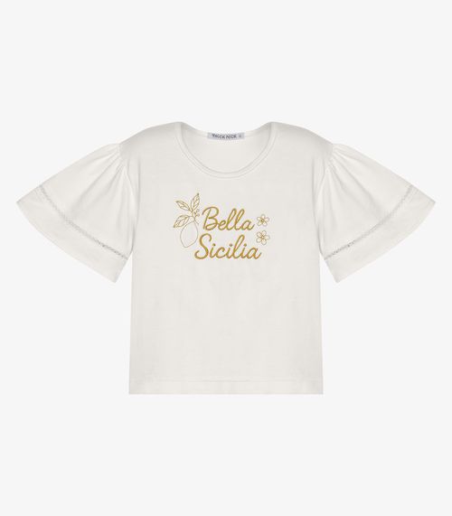 Conjunto Infantil Blusa Com Shorts Trick Nick Branco