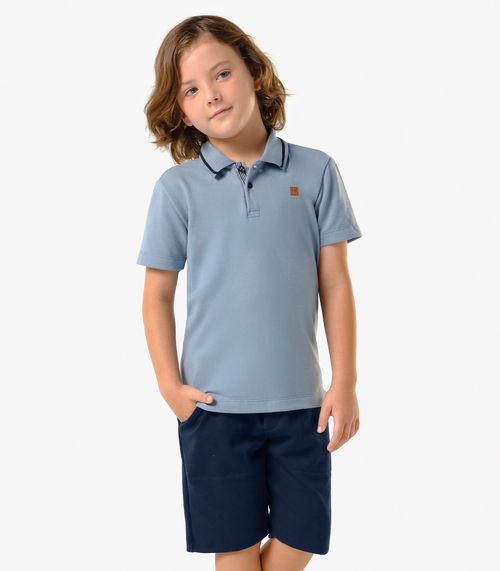 Conjunto Infantil Polo Com Bermuda Trick Nick Azul