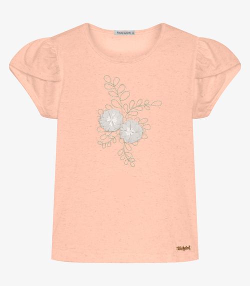 Blusa Infantil Meia Malha Com Bordado Trick Nick Rosa