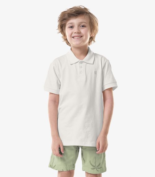 Conjunto Infantil Polo Com Bermuda Trick Nick Bege
