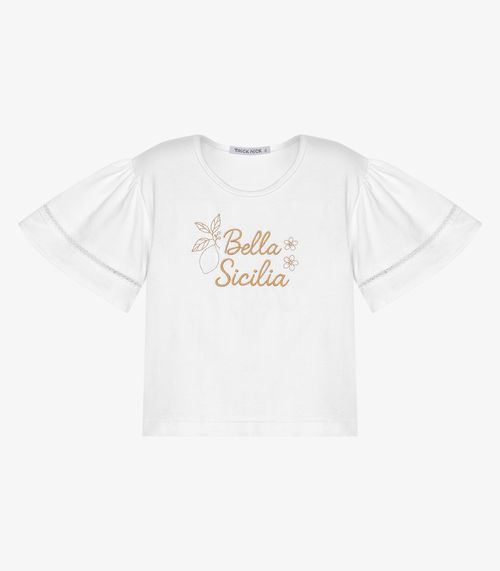 Conjunto Infantil Blusa Com Shorts Trick Nick Branco