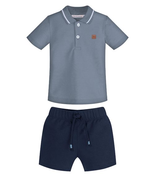 Conjunto Infantil Polo Com Bermuda Trick Nick Azul