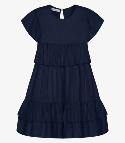 Vestido Infantil Feminino Viscose Trick Nick Azul
