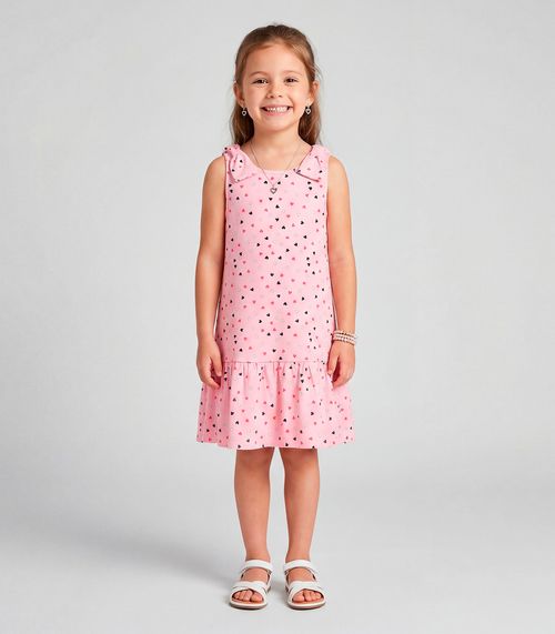 Vestido Infantil Com Laço Trick Nick Rosa