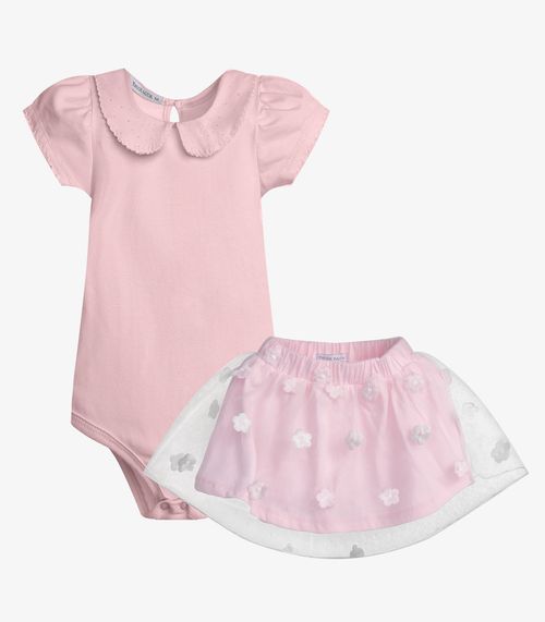 Conjunto Menina Body Com Saia Trick Nick Rosa