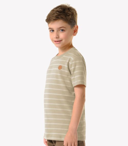 Conjunto Infantil Camiseta Com Bermuda Trick Nick Bege