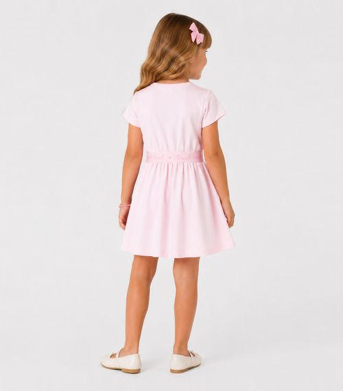 Vestido Infantil Em Malha Cotton Leve Trick Nick Rosa