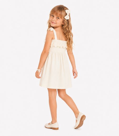 Vestido De Alça Infantil Em Molecotton Trick Nick Branco