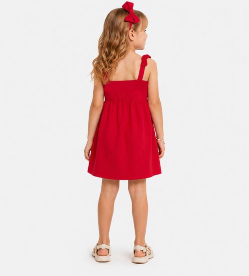 Vestido De Alça Infantil Em Molecotton Trick Nick Vermelho