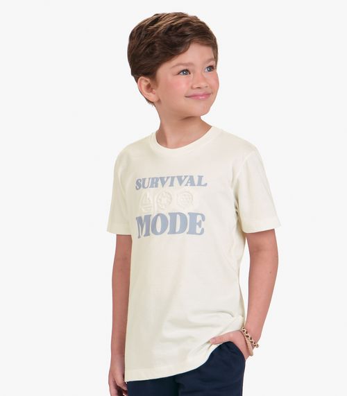 Camiseta Menino Infantil Com Estampa Trick Nick Bege