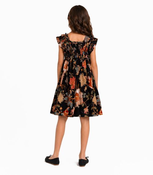 Vestido Infantil Feminino Estampado Trick Nick Preto
