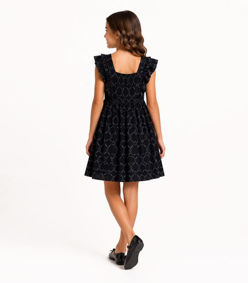 Vestido Infantil Feminino Estampado Trick Nick Preto