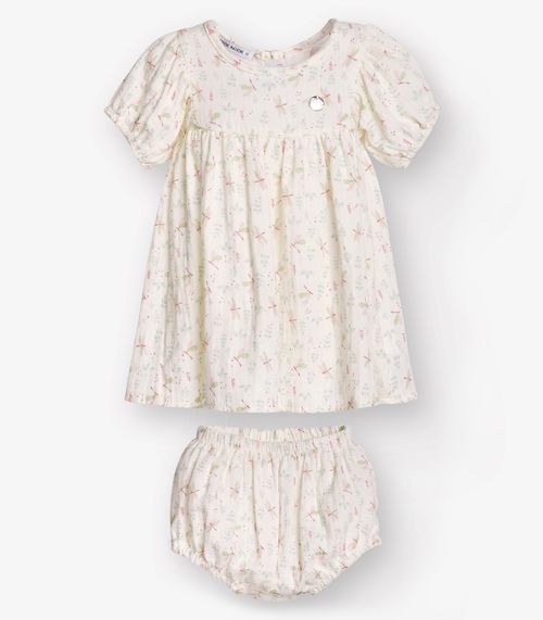 Vestido com Calcinha Menina Trick Nick Bege
