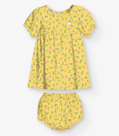 Vestido com Calcinha Menina Trick Nick Amarelo