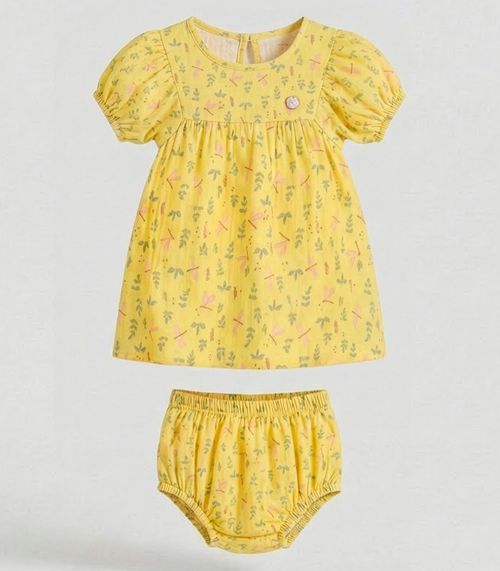 Vestido com Calcinha Menina Trick Nick Amarelo