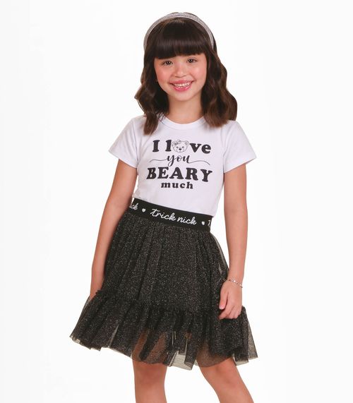 Conjunto Blusa com Saia Menina Trick Nick Preto