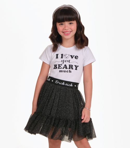 Conjunto Blusa com Saia Menina Trick Nick Preto