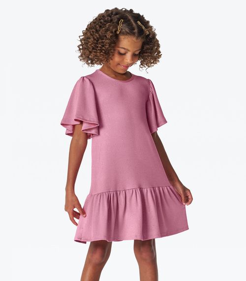 Vestido Infantil em Malha Star Shine Trick Nick Rosa