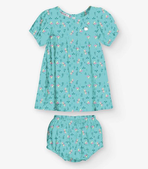 Vestido com Calcinha Menina Trick Nick Azul