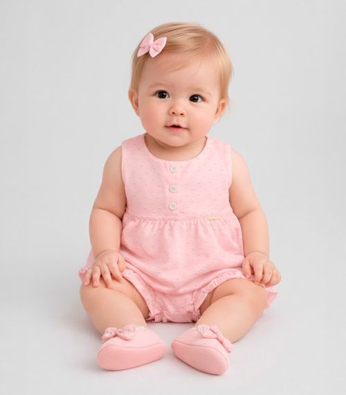 Conjunto Infantil Bata com Calcinha Trick Nick Rosa