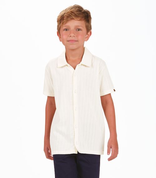 Camisa Tecido Listras Masculina Trick Nick Bege