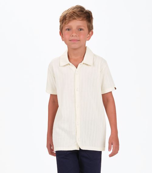 Camisa Tecido Listras Masculina Trick Nick Bege