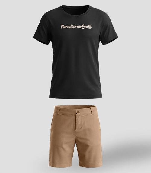 Conjunto Camiseta com Bermuda Menino Trick Nick Preto