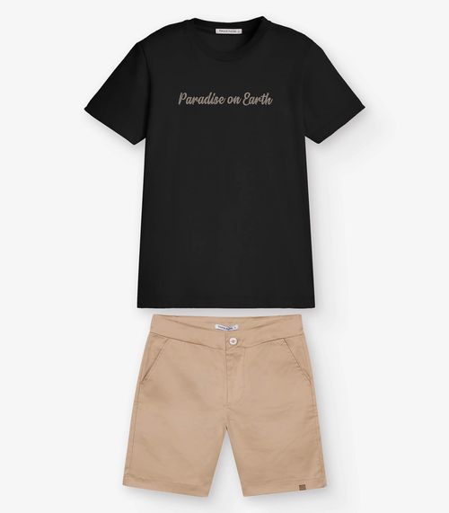 Conjunto Camiseta com Bermuda Menino Trick Nick Preto