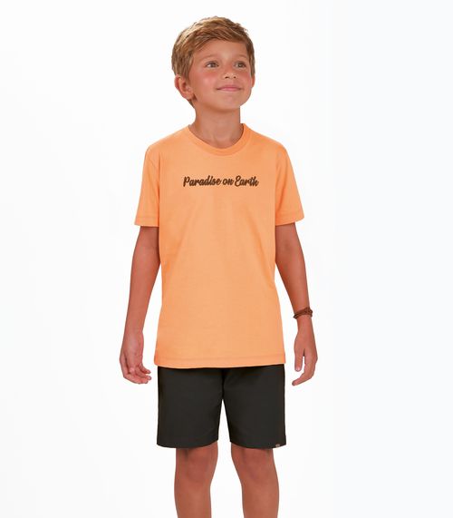 Conjunto Camiseta com Bermuda Menino Trick Nick Laranja