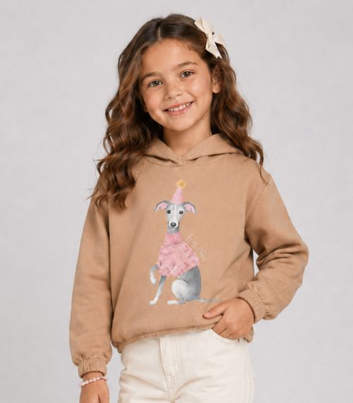 Blusão Com Capuz Infantil Feminino Trick Nick Marrom