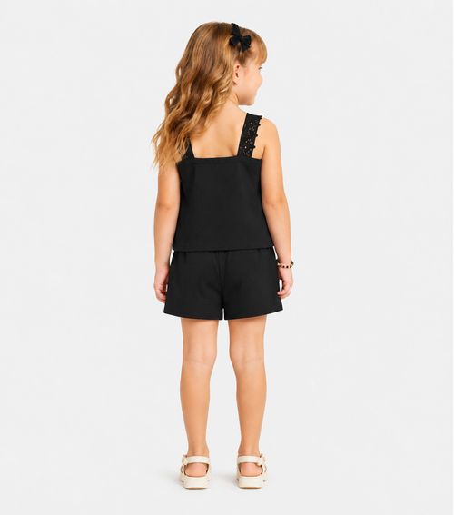 Conjunto Blusa Com Shorts Infantil Trick Nick Preto