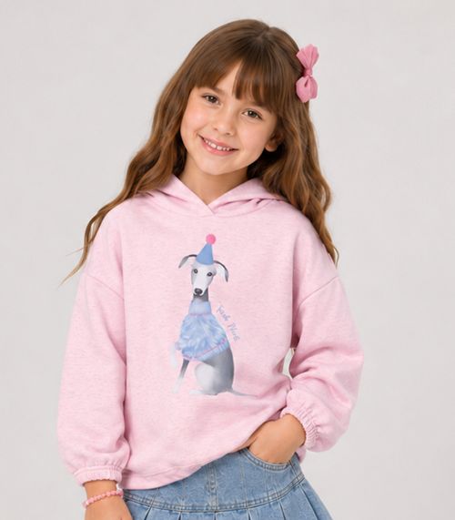 Blusão Com Capuz Infantil Feminino Trick Nick Rosa