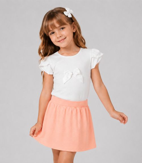 Conjunto Infantil Blusa Com Saia Trick Nick Branco