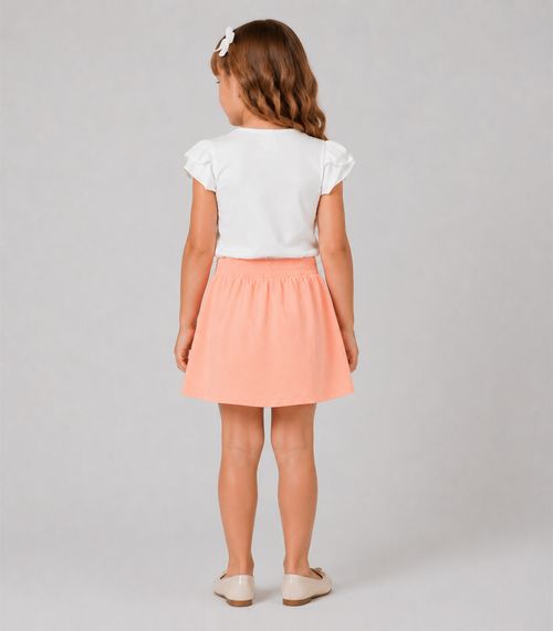 Conjunto Infantil Blusa Com Saia Trick Nick Branco