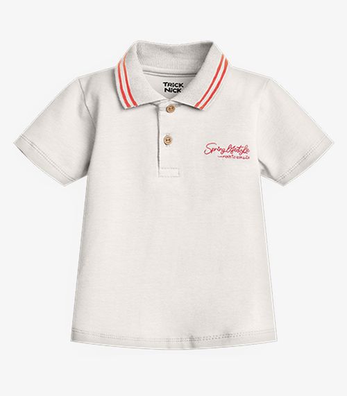 Conjunto Infantil Polo Com Bermuda Trick Nick Bege