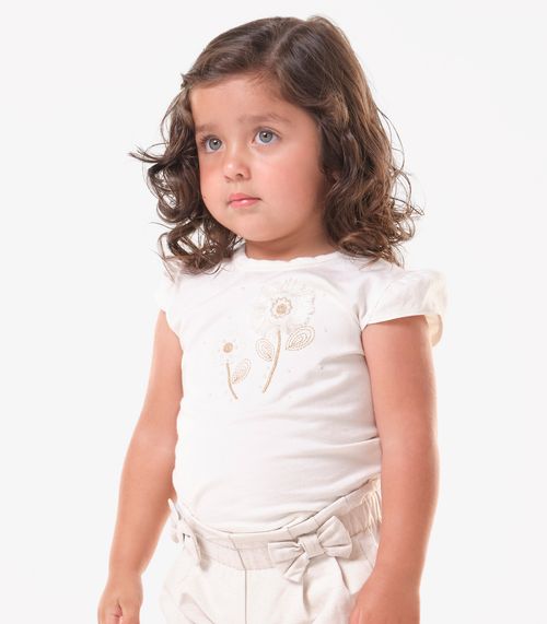 Conjunto Infantil Blusa Com Shorts Trick Nick Bege