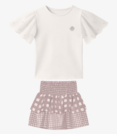 Conjunto Blusa Com Saia Trick Nick Bege