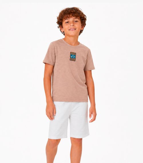 Conjunto Camiseta Com Bermuda Masculina Trick Nick Marrom