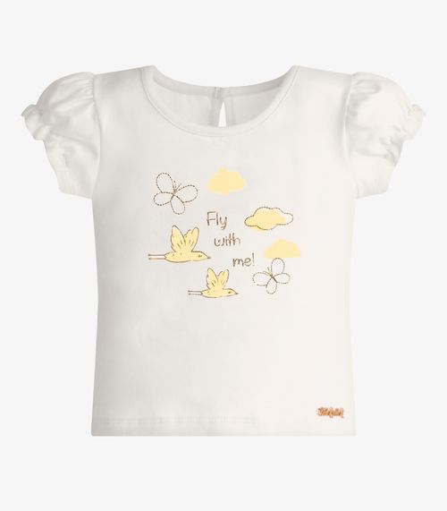 Conjunto Infantil Blusa Com Shorts Trick Nick Bege