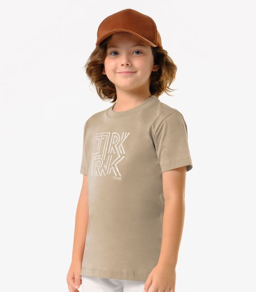 Conjunto Infantil Camiseta Com Bermuda Trick Nick Bege