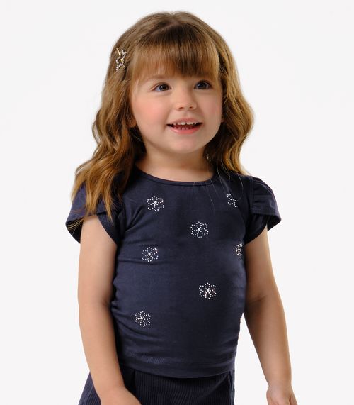 Conjunto Infantil Blusa Com Shorts Trick Nick Azul
