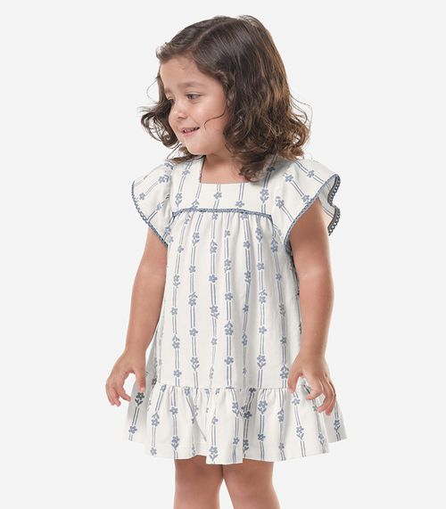 Vestido Infantil Menina Cotton Leve Trick Nick Bege