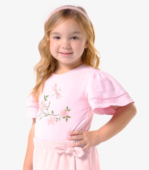 Blusa Infantil Cotton Com EstampaTrick Nick Rosa