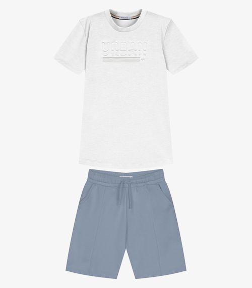 Conjunto Infantil Camiseta Com Bermuda Trick Nick Branco