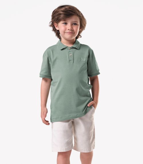 Conjunto Infantil Polo Com Bermuda Trick Nick Verde